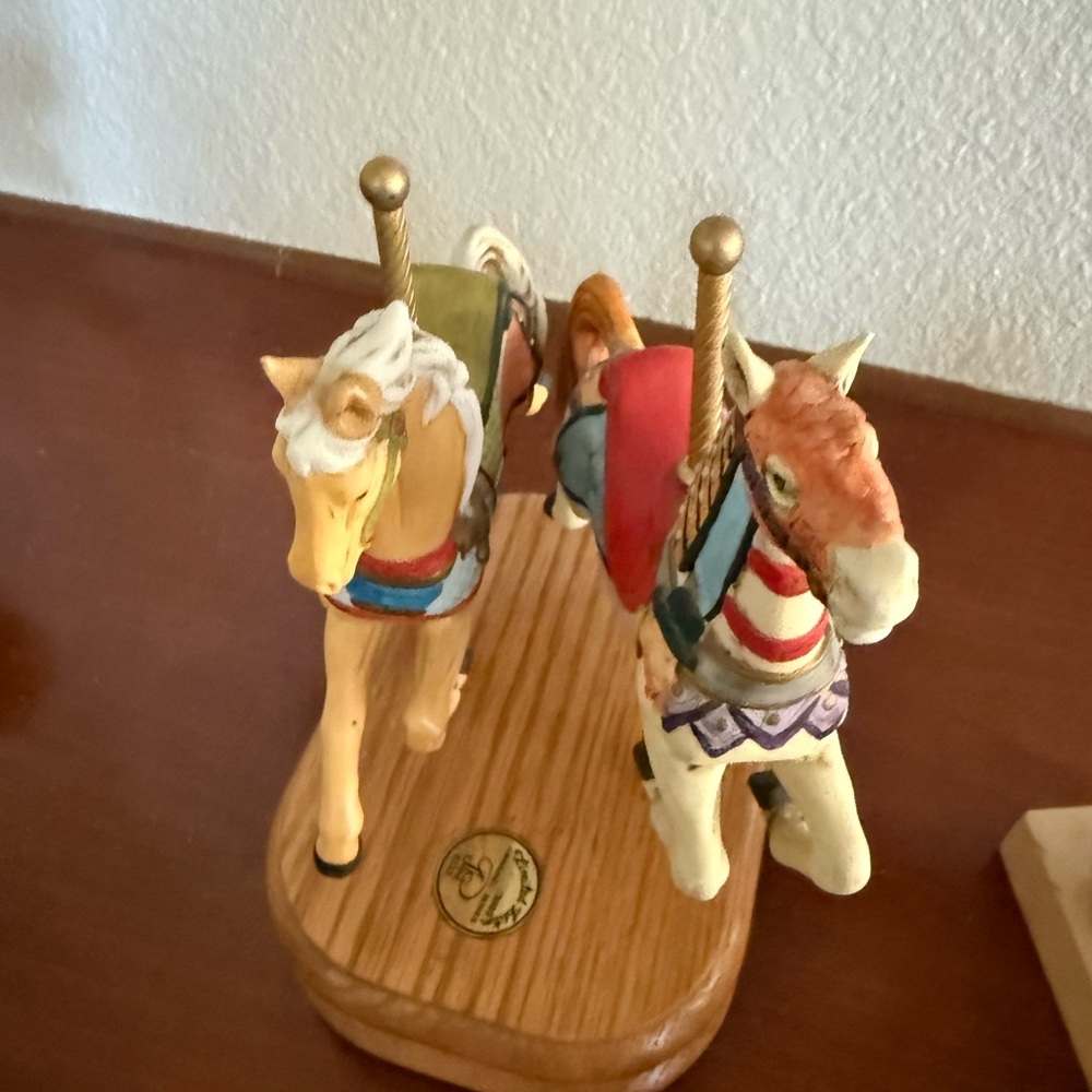 Red and Cream Carousel Horse Figurine
